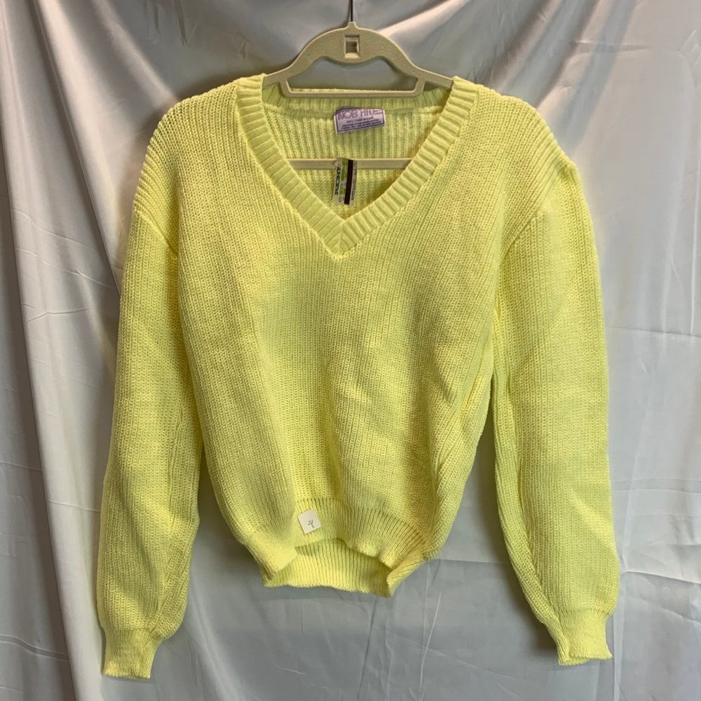 NWT Vintage Nob Hill Knits Buttery Yellow Sweater Size Large